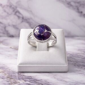 925 Silver Purple Turquoise Ring